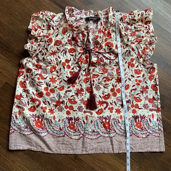 Kourt Boxy Abstract Floral Ruffle Blouse - Picture 12 of 14